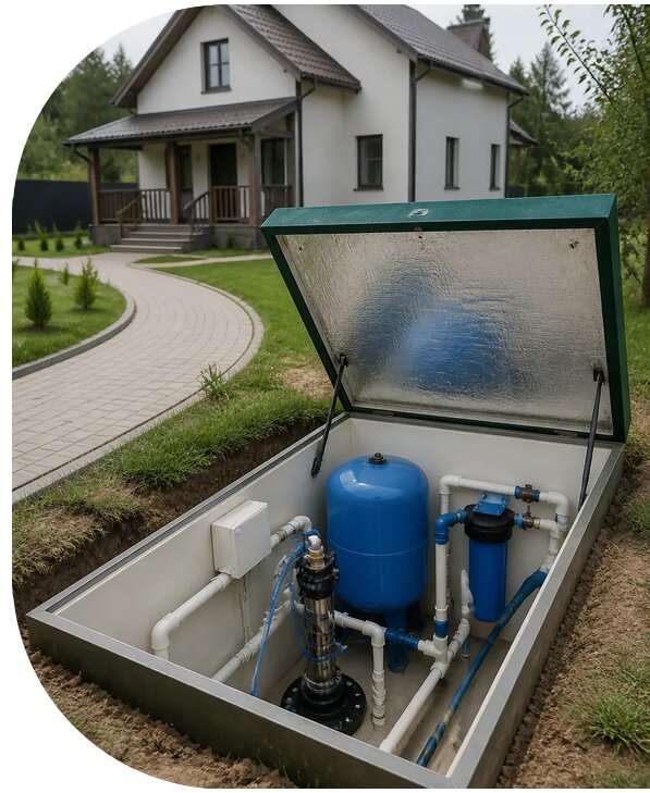 Автономное водоснабжение дома в Боровичах от 156345 р. | АПаруса-Брв